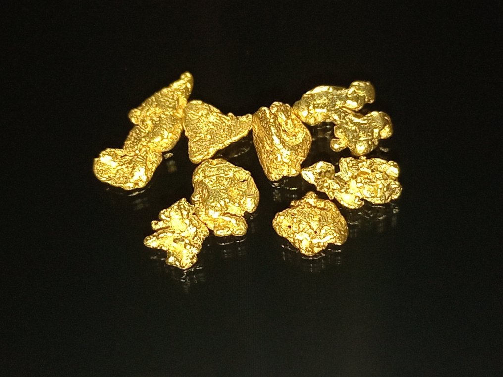 Λαμπερές χρυσές πετράδια - Yukon/Canada Ψήγματα- 0.5 g - (8) #1.0