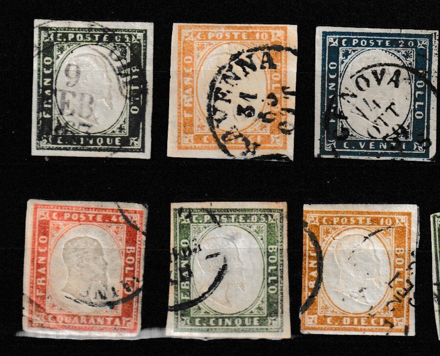 意大利古國 1855/1863 - 老式经典款,产地:SARDINIA、SARDEGNA,37件 - Sassone between 13 - 20 #1.0