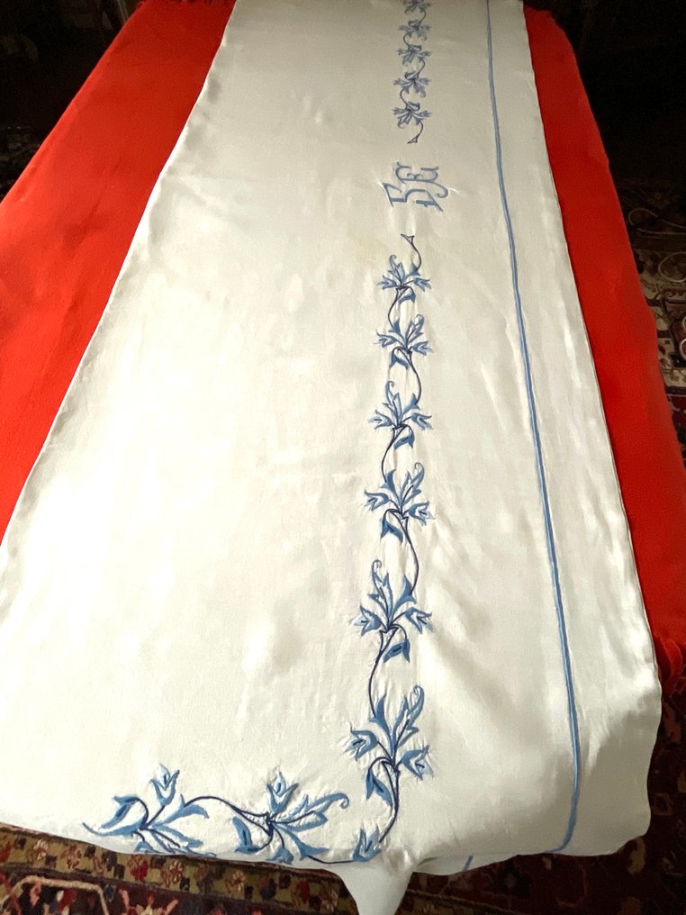 Linnen beddengoed uit de late 19e eeuw - Textiel  - 3 m - 2.4 m #1.0