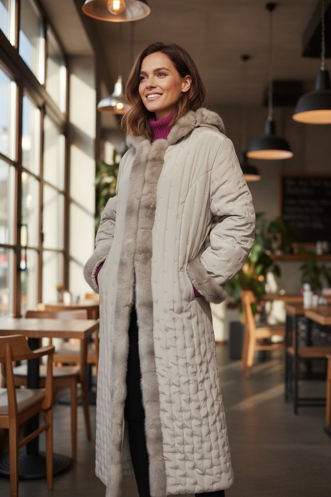 Other brand, Ermanno Daelli - Seta & pelliccia di Visone - size XL(IT54) - Donsjack #3.2