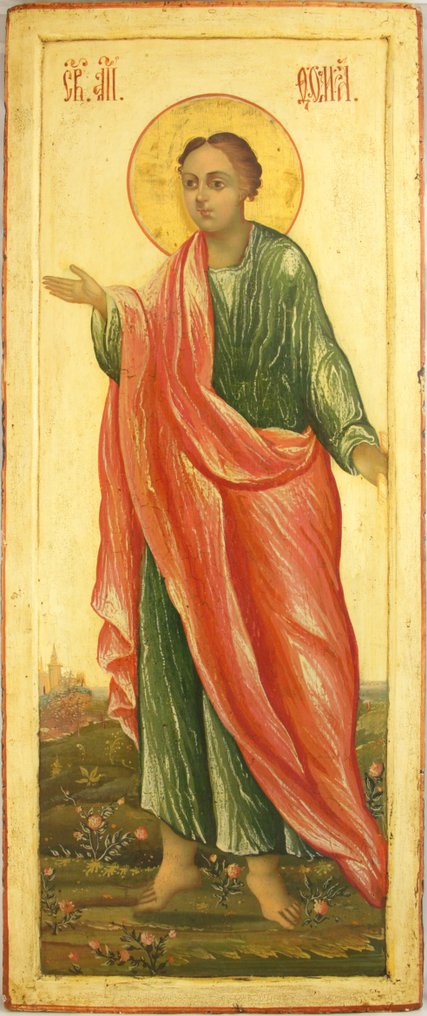 Ikon - Monumental ikon av Saint Thomas aposteln - Trä #1.0