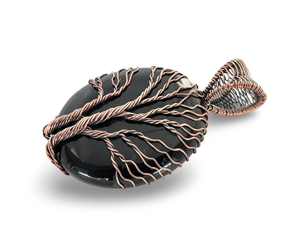 黑玛瑙 - 生命之树 - 5.8厘米 - 墜飾 #4.3