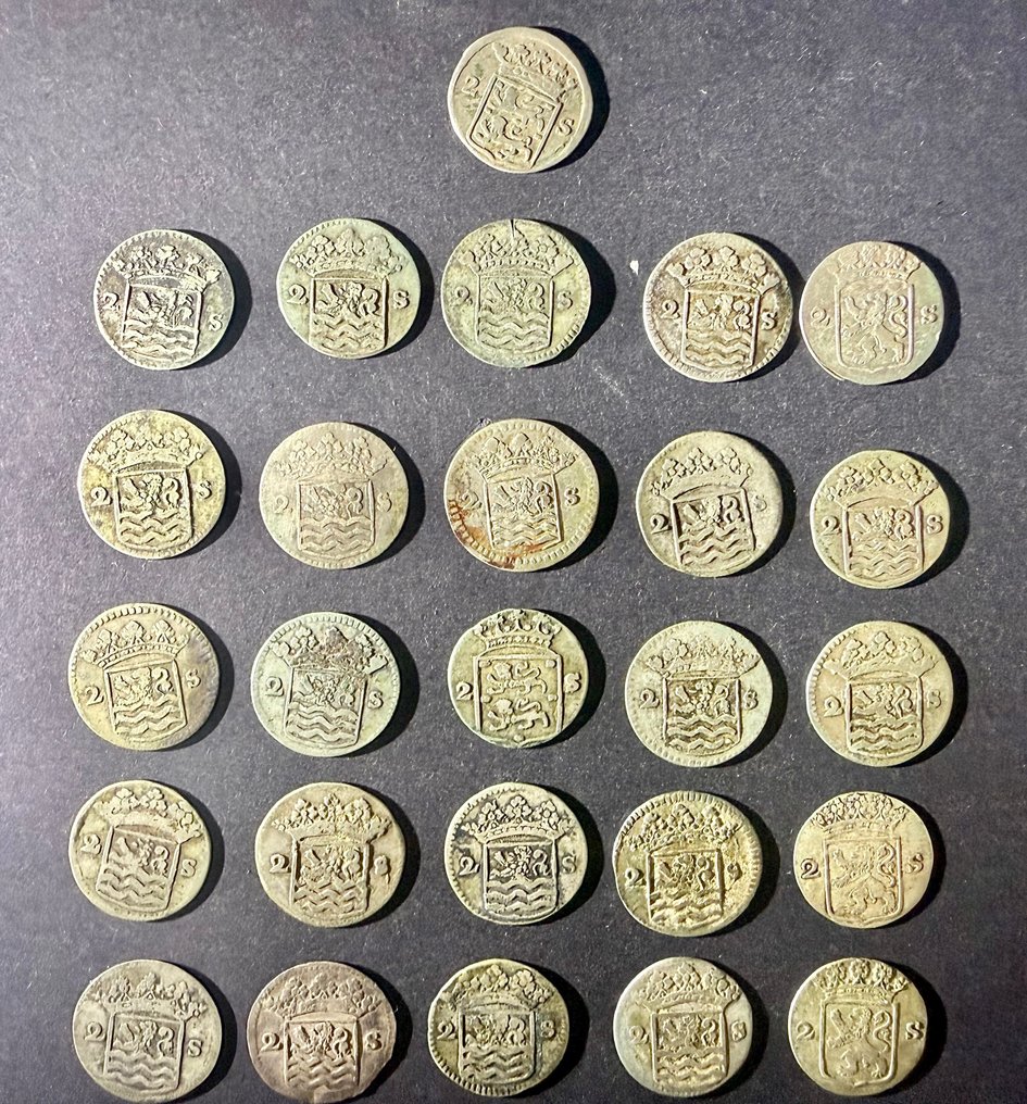 荷兰. 2 Stuiver Lot of 26 coins  (没有保留价) #1.0