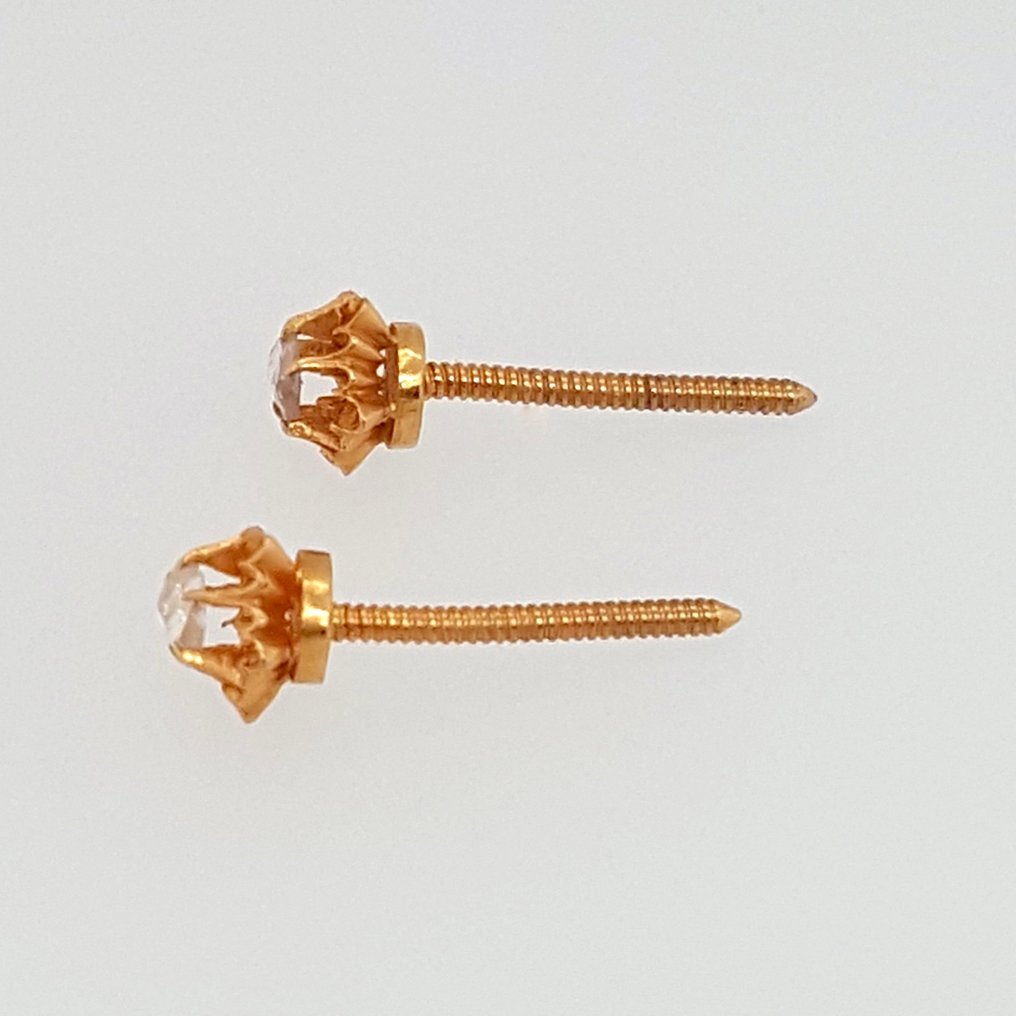 没有保留价 - 耳环 - 22K包金 黄金 - 0.16ct. tw. 钻石 (天然) #2.1
