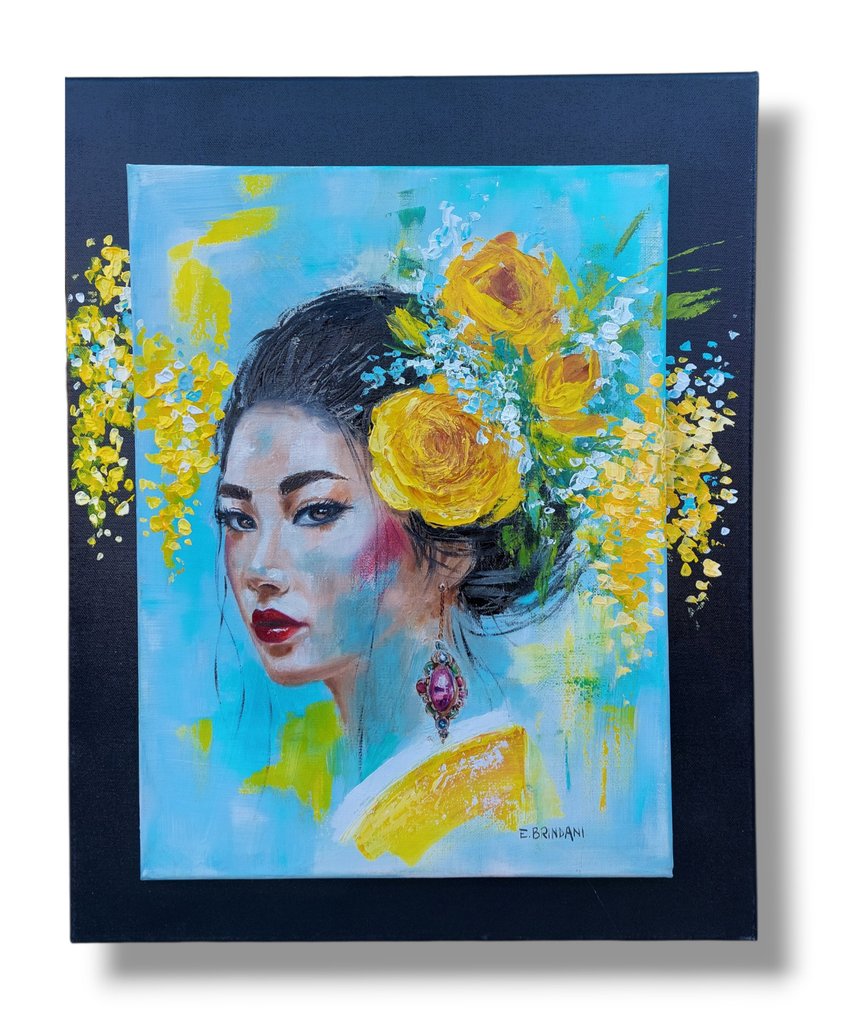 Elisa Brindani - Geisha con rose gialle #1.0