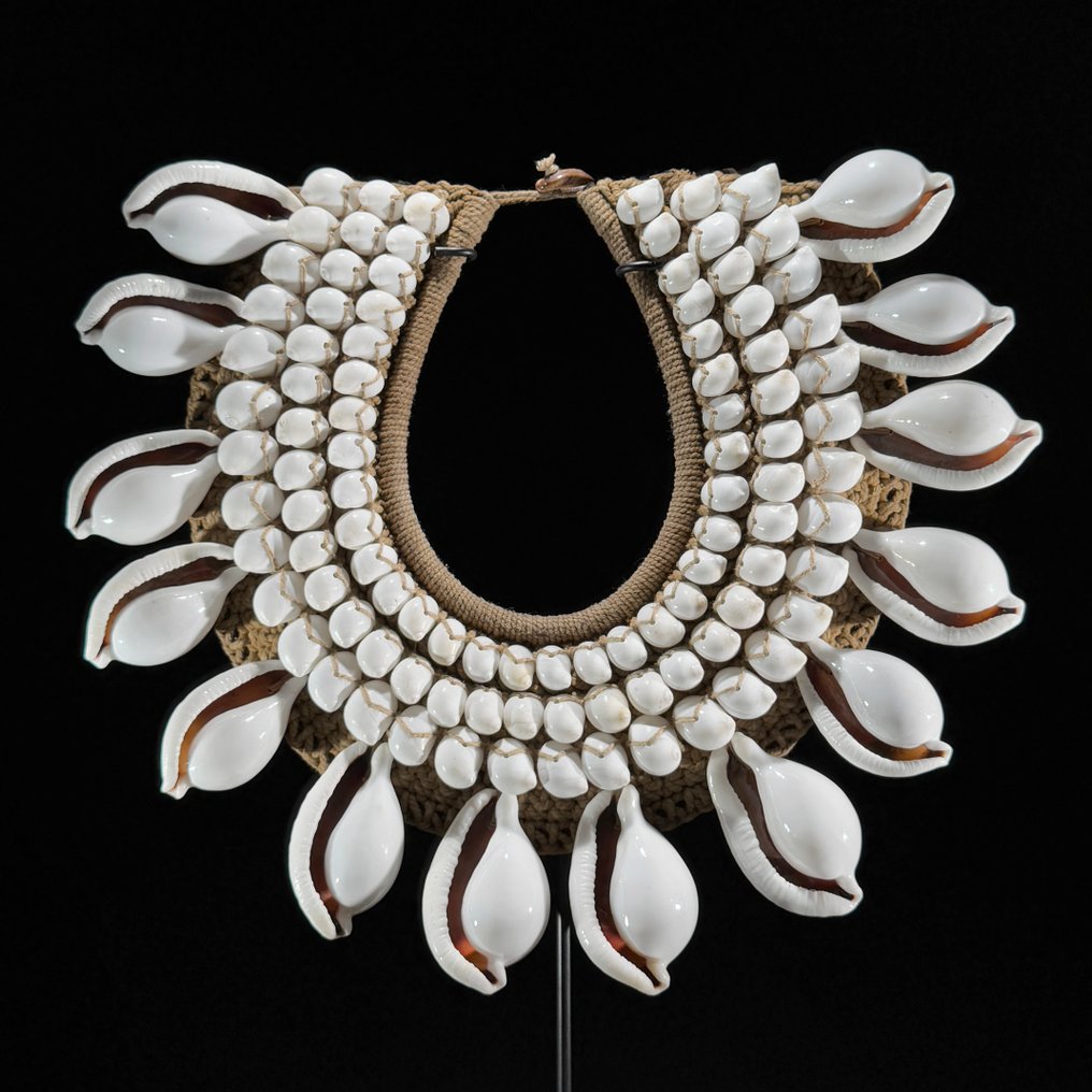 装饰饰品 - NO RESERVE PRICE - SN01 - Decorative Shell Necklace on a custom stand - 巴布亚新几内亚 #2.1