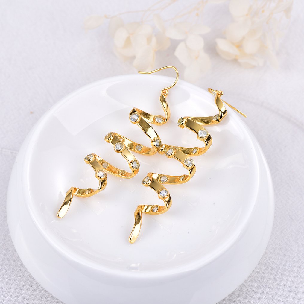 No reserve price - Earrings Silver - Topaz - Certified #3.2