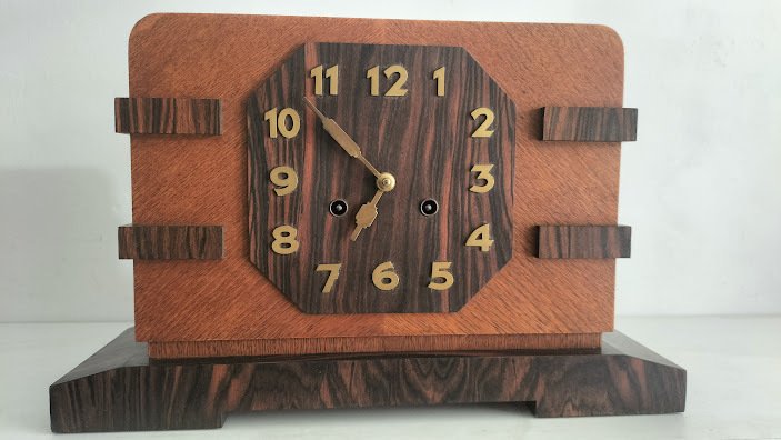 阿姆斯特丹校钟 -  艺术装饰 - eiken- 科罗曼德木- 黄铜 -Junghans 机芯 - 1920-1930 #1.0