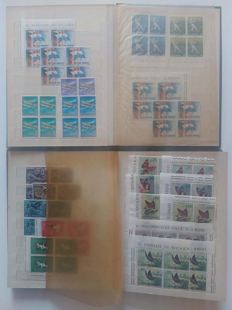 Italia 1962/1979 - San Marino: colección de 140 cuartinas en dos carpetas. #1.0