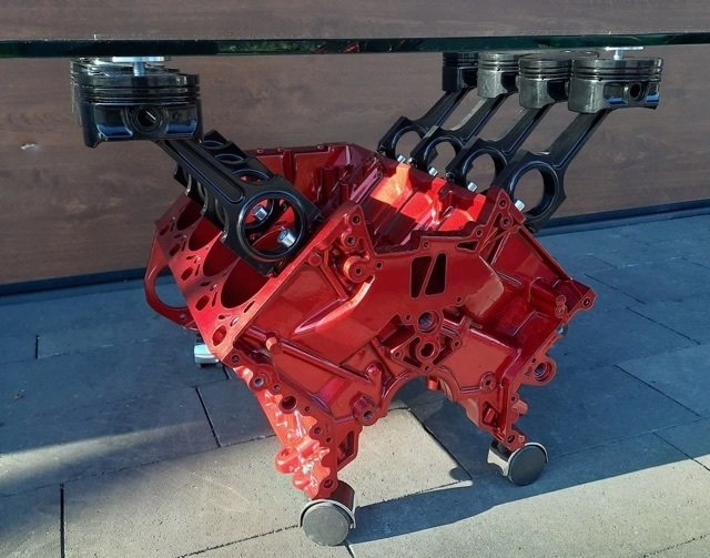 Artwork - BMW - Unique Coffee Table Made from BMW M5 E39 V8 Engine Block (400 HP) – Automotive Art #4.3