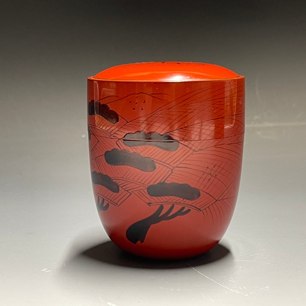Akebono Natsume / Japanese Tea Caddy - Gengensaigonomi Utsushi - Natsume - 鹤、松树与龟绘 - 木制品 / 漆器 - 茶道抹茶 #2.1