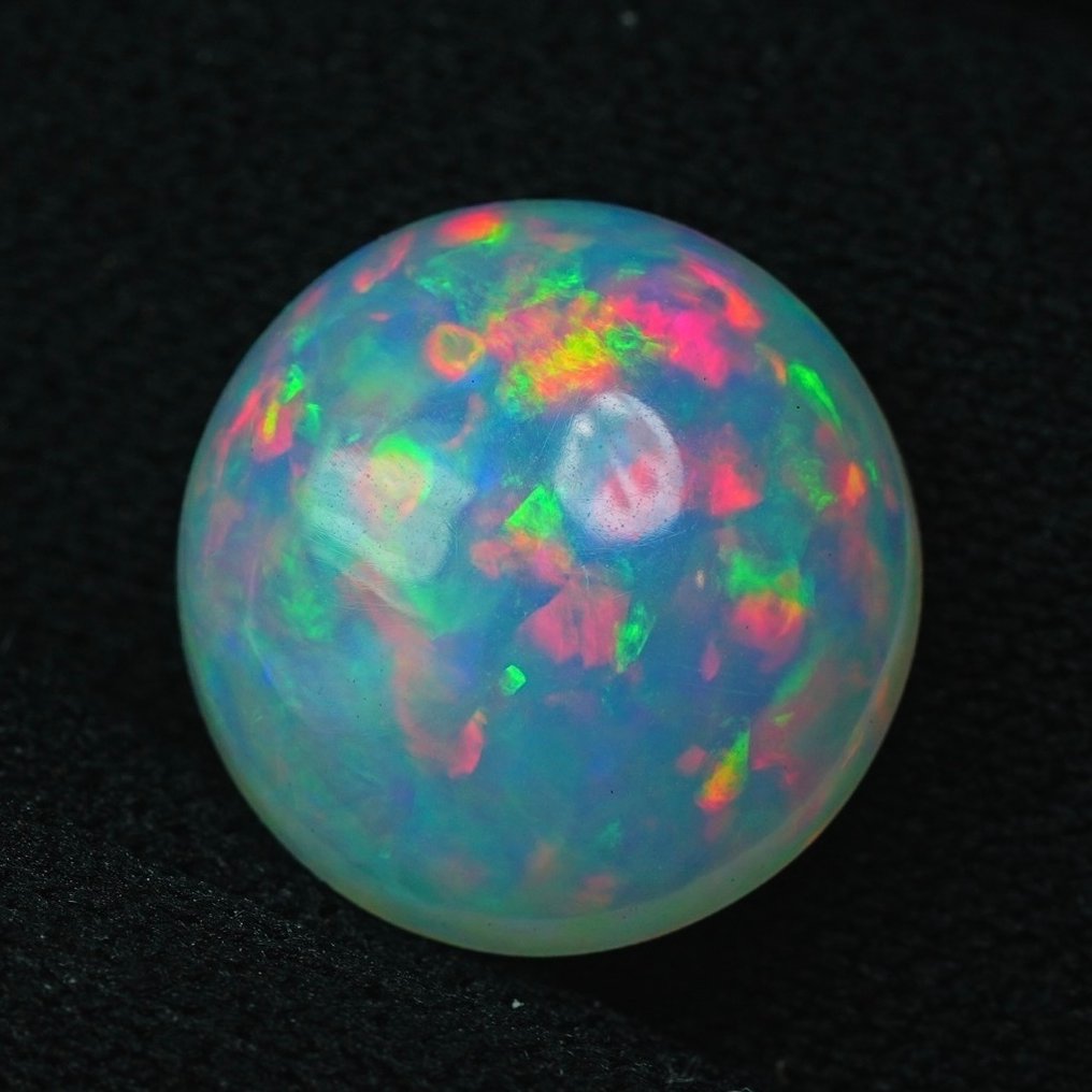 Zonder minimumprijs Wit Opaal - 5.11 ct - nternational Colored Gemstone Association (ICA GemLab) - Fire Pattern #1.0