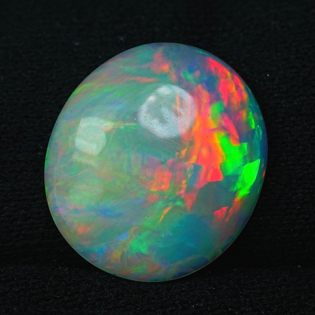 Zonder minimumprijs Wit Opaal  - 4.91 ct - nternational Colored Gemstone Association (ICA GemLab) - Rainbow Pattern #2.1
