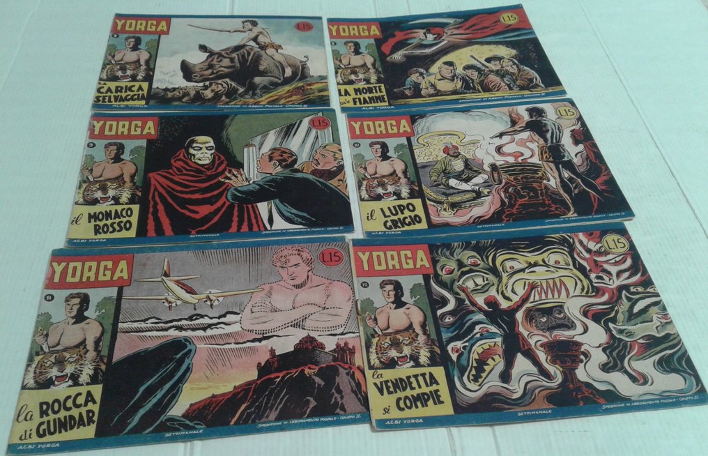 Yorga di Bonelli e Canale nn° 7-8-9-10-11-12 - del 1949 - 6 Comic - 1949 #1.0