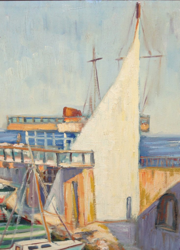 Juan Mendoza Marruedo (1929) - Luz de tarde en el puerto #2.1