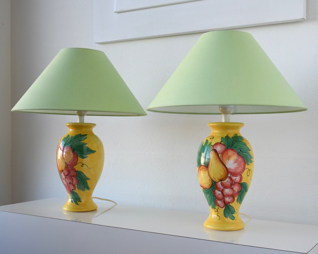 Louis Drimmer - 檯燈 - 时尚法国手绘水果与叶子 tafellampen - 陶瓷, 釉面 - Craquelé Decor - 高 50 厘米 #3.2