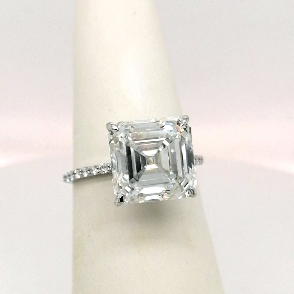 戒指 - 14 克拉 白金 -  6.80ct. tw. 鉆石 (實驗室培育) - 鉆石 #1.0