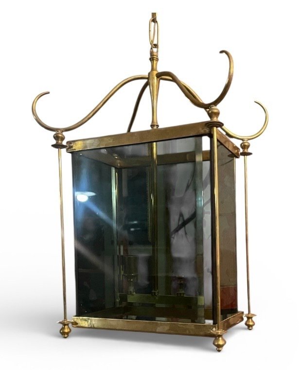 Hanging lamp - Cast brass, Tempered glass #1.0