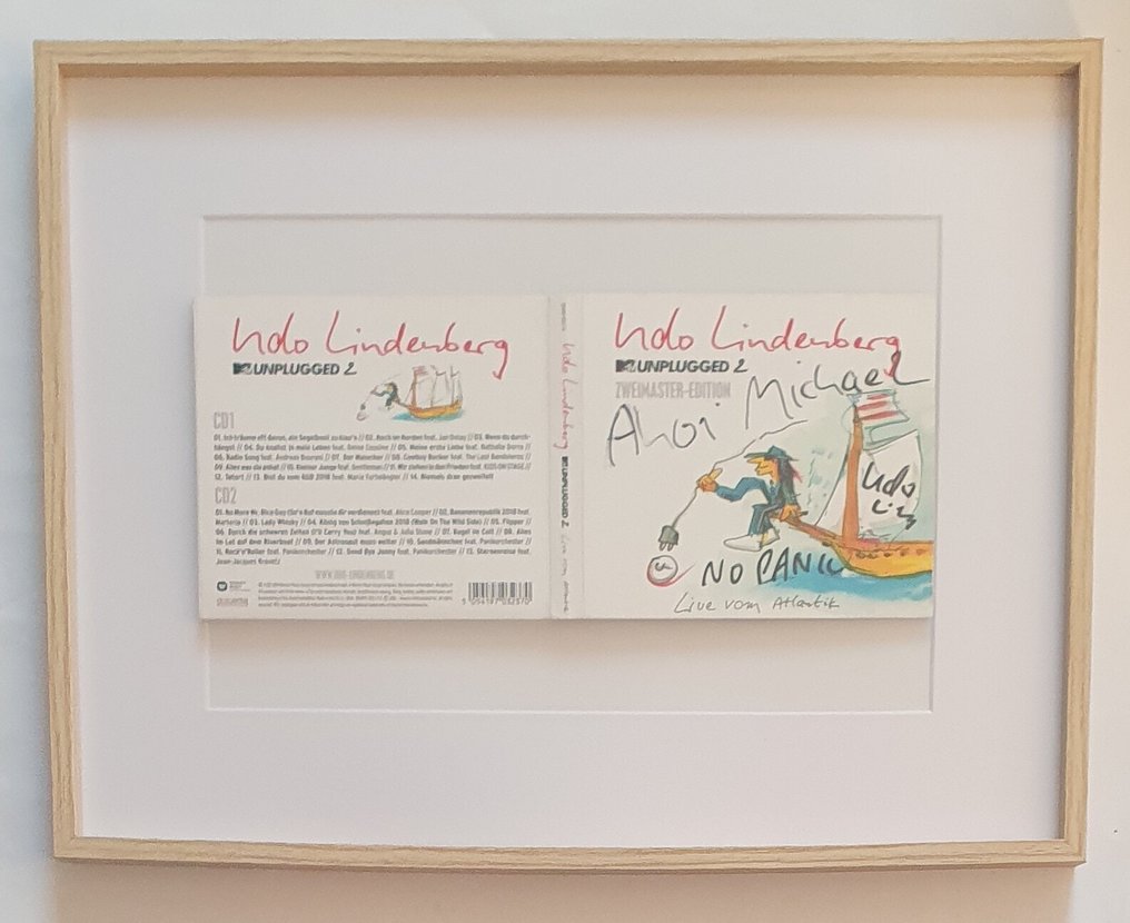 Signed; Udo Lindenberg - Double-CD (signed & framed) UNPLUGGED 2 & book "UDO FRÖHLICHE" - 2016 #3.2