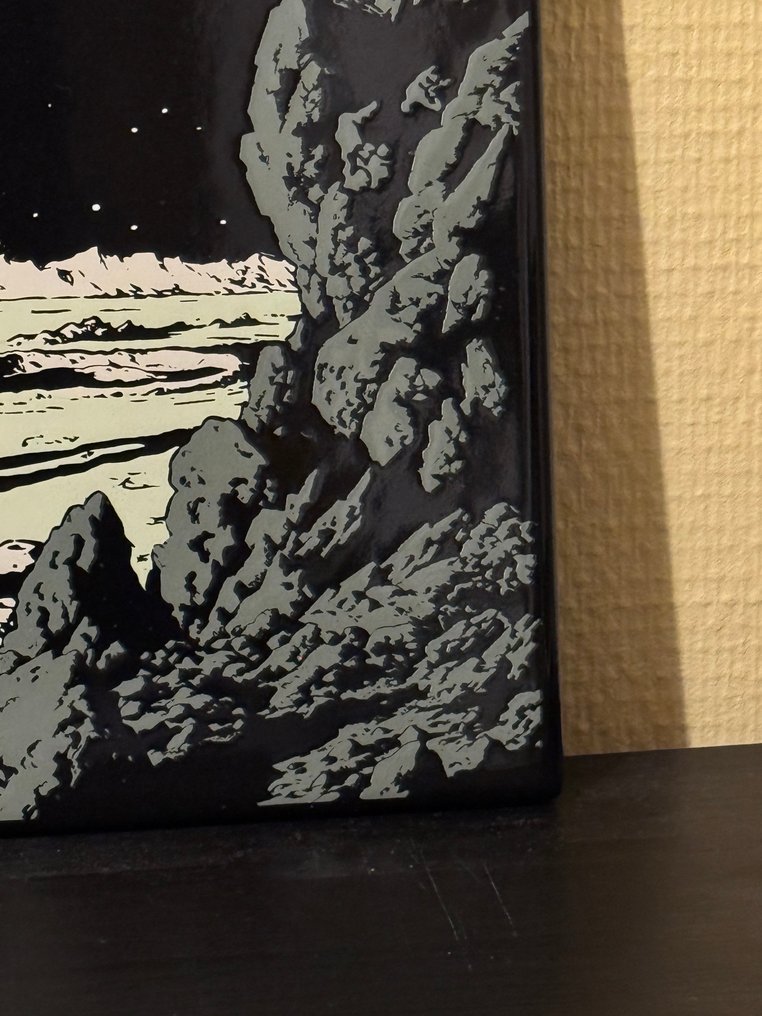 Tintin - Lune - 1 emailleret plade #4.3