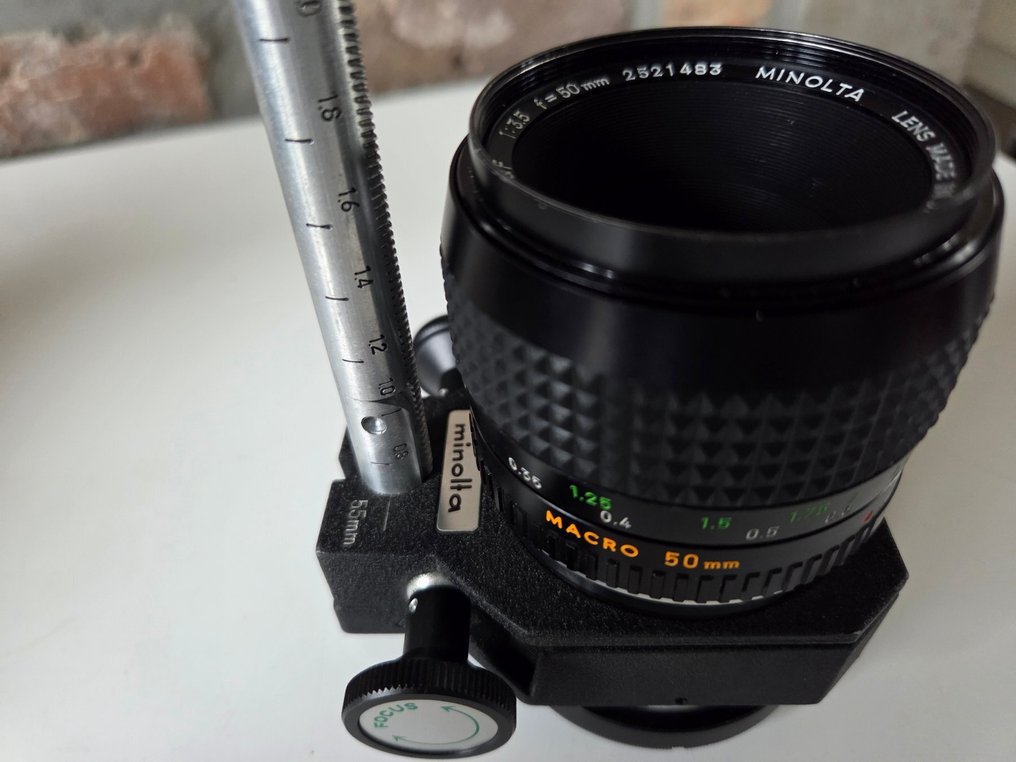 Minolta MC Macro Rokkor-QF 3.5/50mm + balg + adapter MD-EOS | Φακός bellow #2.1