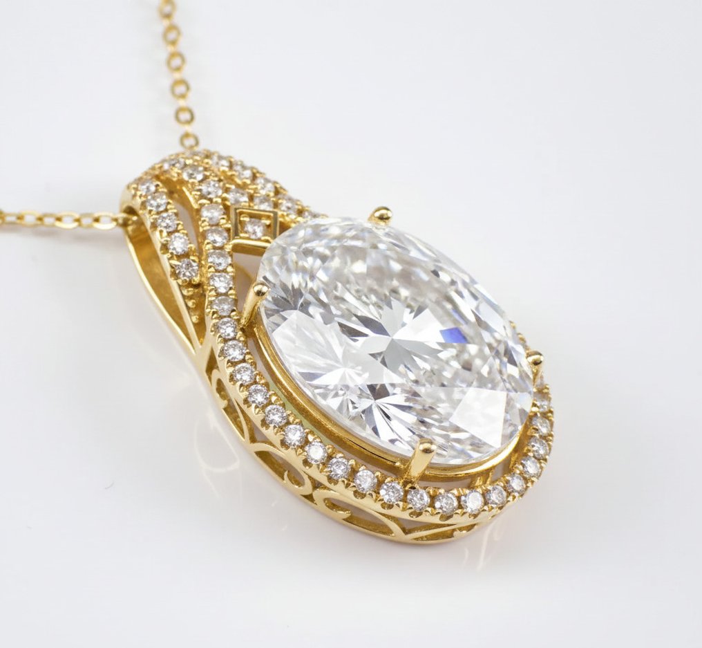 Hanger - 14 karaat Geel goud - 3.10ct. tw. Diamant (Lab-grown) - Diamant #2.1