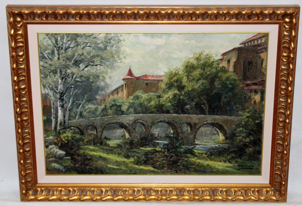 Jacinto Conill Orriols (1914-1992) - Paisaje con puente #3.2