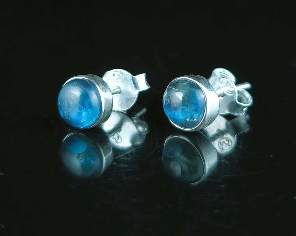 Cianita Cabochões - Altura: 7 mm - Largura: 7 mm- 1.69 g - (2) #2.1