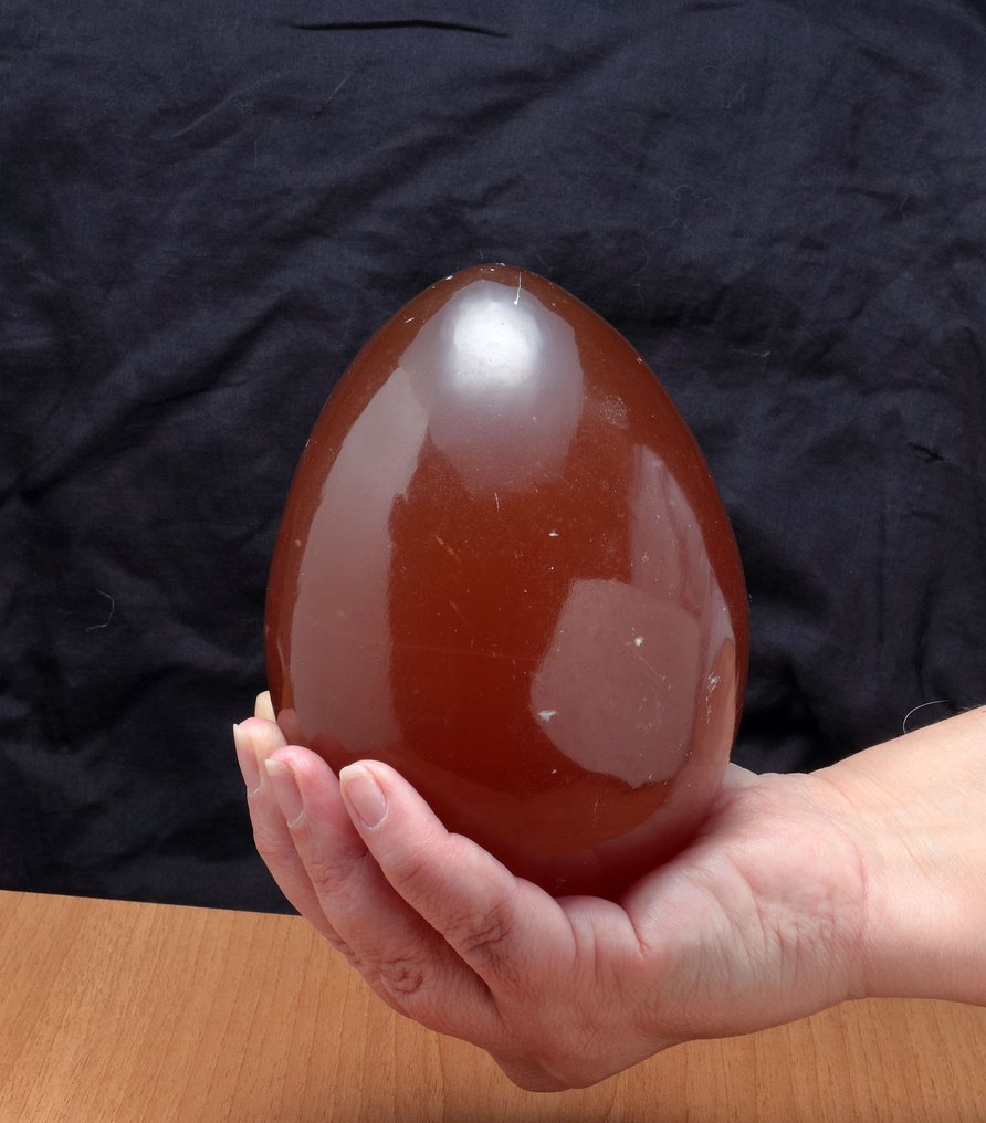 Karneol Ei - Höhe: 14.6 cm - Breite: 10.4 cm- 2.08 kg - (53) #3.2