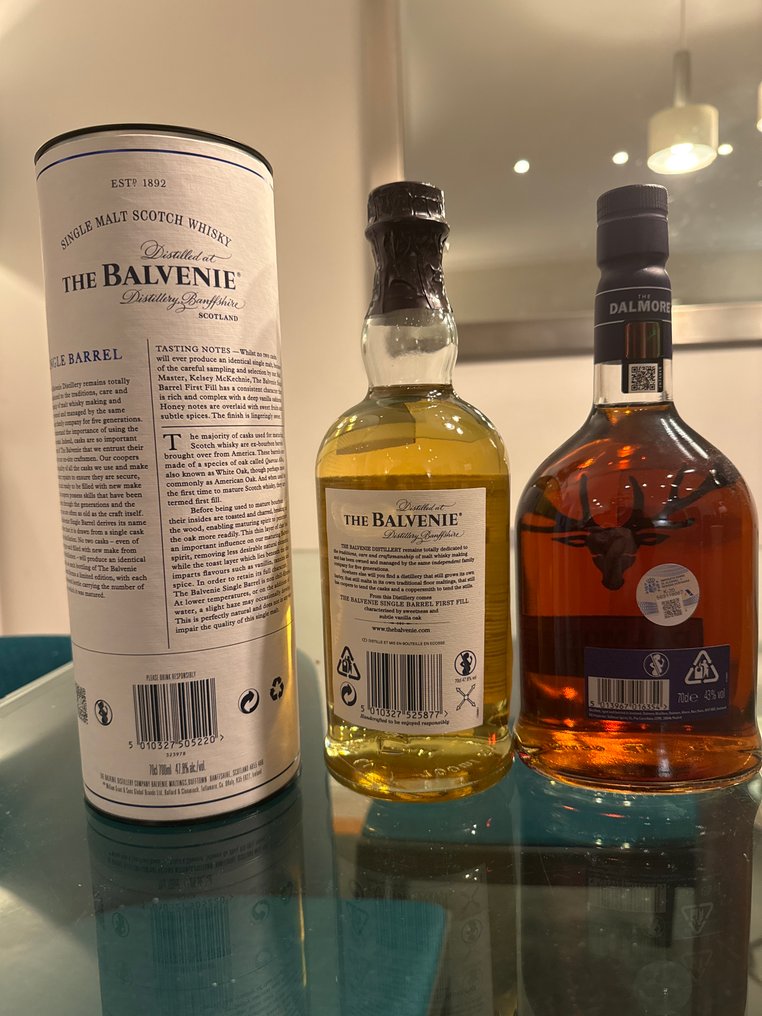 Balvenie 12yo Single Barrel + Dalmore 12yo Sherry Cask Select  - 70cl - 2 flasker #1.0