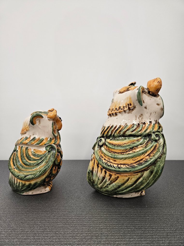 小雕像 - Gufi in ceramica "Sofia Caltagirone"  (2) - 陶瓷中的猫头鹰 “Sofia Caltagirone” - 陶瓷，釉料 - 2012 #3.2