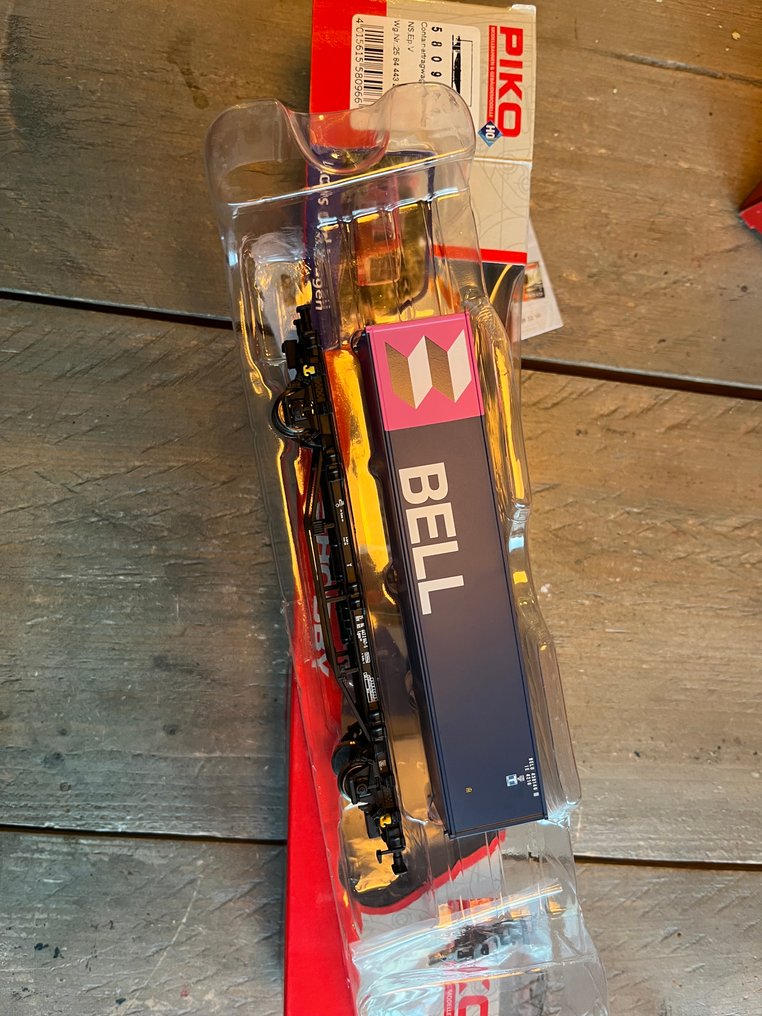 Piko H0 - 58096/95656 - Τρένο μοντελισμού μεταφοράς εμπορευμάτων (5) - 5x Containerwagons Lgns327/329 - NS #3.2