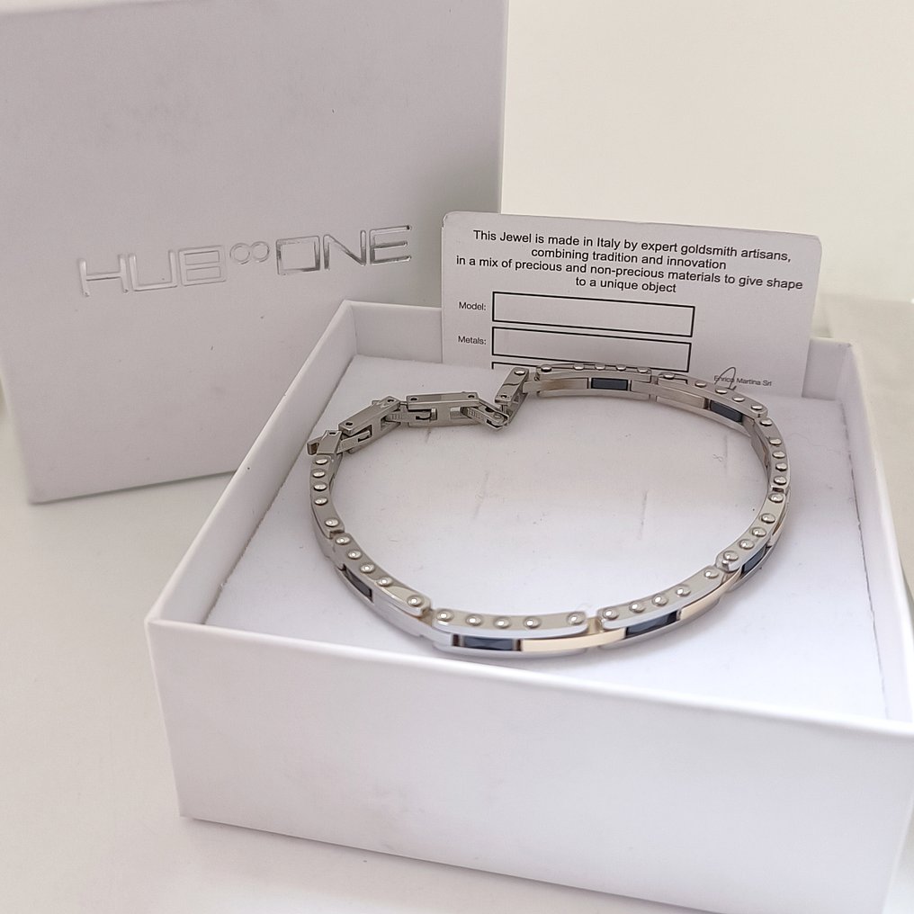 18 K - Aço, Cerâmica Hightech, Ouro amarelo - Bracelete - artesanal #1.0