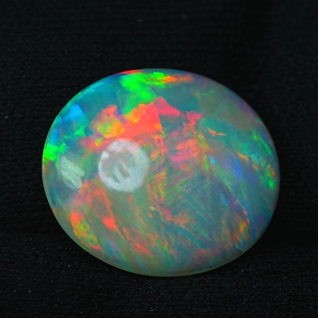 Zonder minimumprijs Wit Opaal  - 4.91 ct - nternational Colored Gemstone Association (ICA GemLab) - Rainbow Pattern #1.0