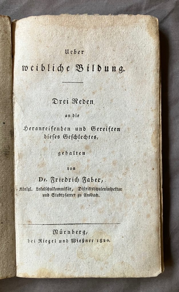 Friedrich Faber - Ueber weibliche Bildung - 1820 #1.0
