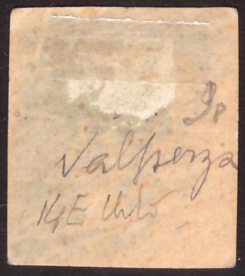 Italian Ancient States - Sardinia 1863 - 10 cents used in Valperga, 9 points. - Sassone 14E #1.0