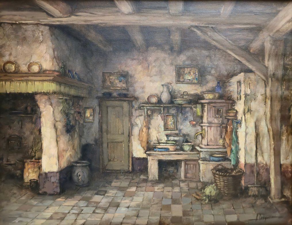 Harry Zeegers (1929) - Melancholisches Küchen-/Stuben Interior #3.2