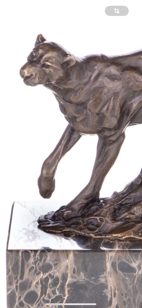 Figur - Bronzefigur Panther  No Reserve Price - Bronze, Marmor #3.2