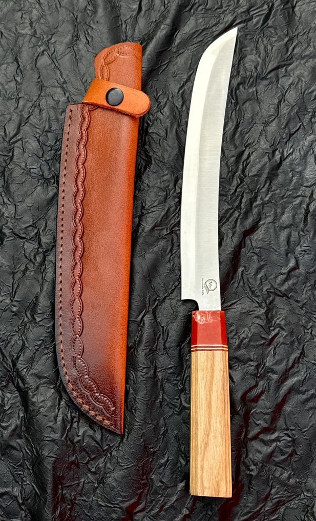 Küchenmesser -  Küchenmesser - 12C27 Edelstahl Kochmesser Handgefertigt Schmiedemesser, Naturholz ASH, Risen - Holz - Asien #2.1