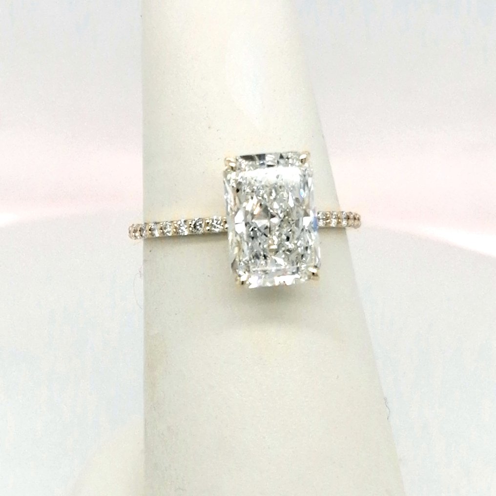 戒指 - 14 克拉 黃金 - 3.10ct. tw. 鉆石 (實驗室培育) - 鉆石 #1.0