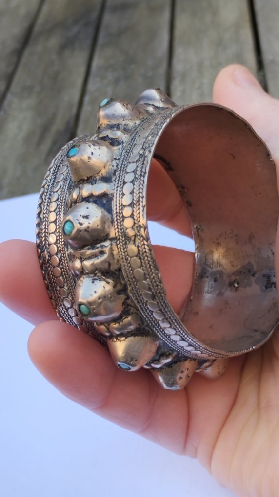 Plata - Pulsera - Beduino Oman aguamarina #3.2