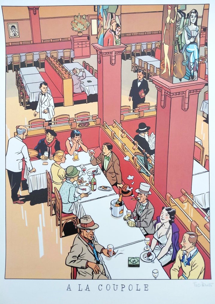 Ted Benoit - 1 Desplazamiento - A la Coupole - Signé - 1988 #1.0