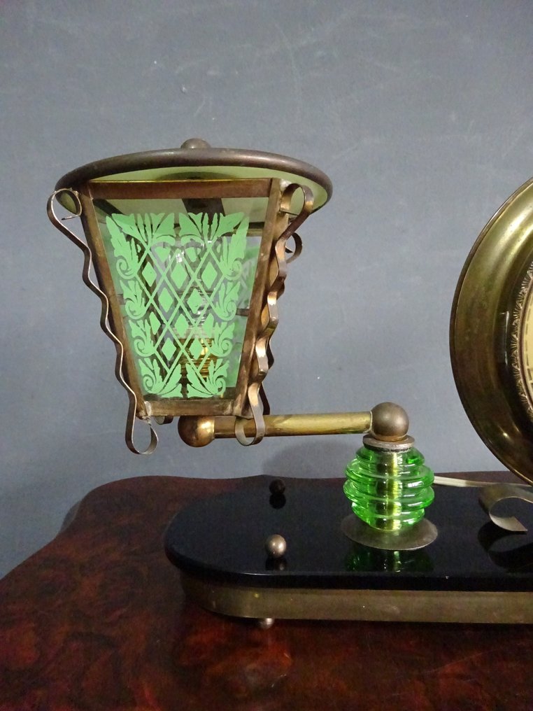 Table clock -  Vintage Copper, Glass, Composite - 1950-1960 - Jacob Palmtag #3.2