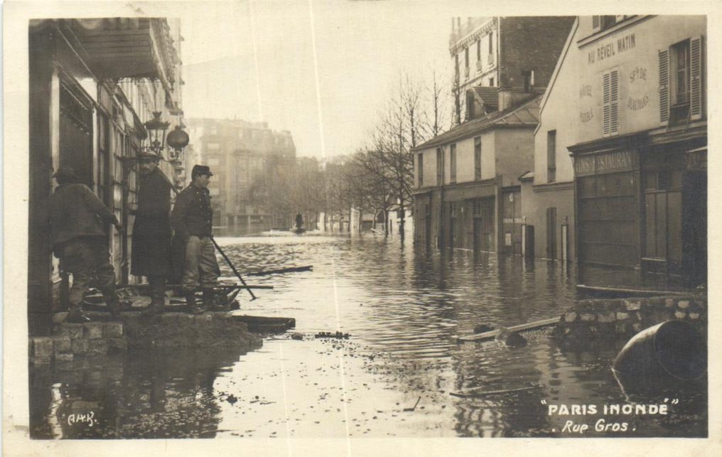 法国 - 巴黎1910年洪水——包括明信片和生动的场景 - 明信片 (69) - 1910-1910 #1.0