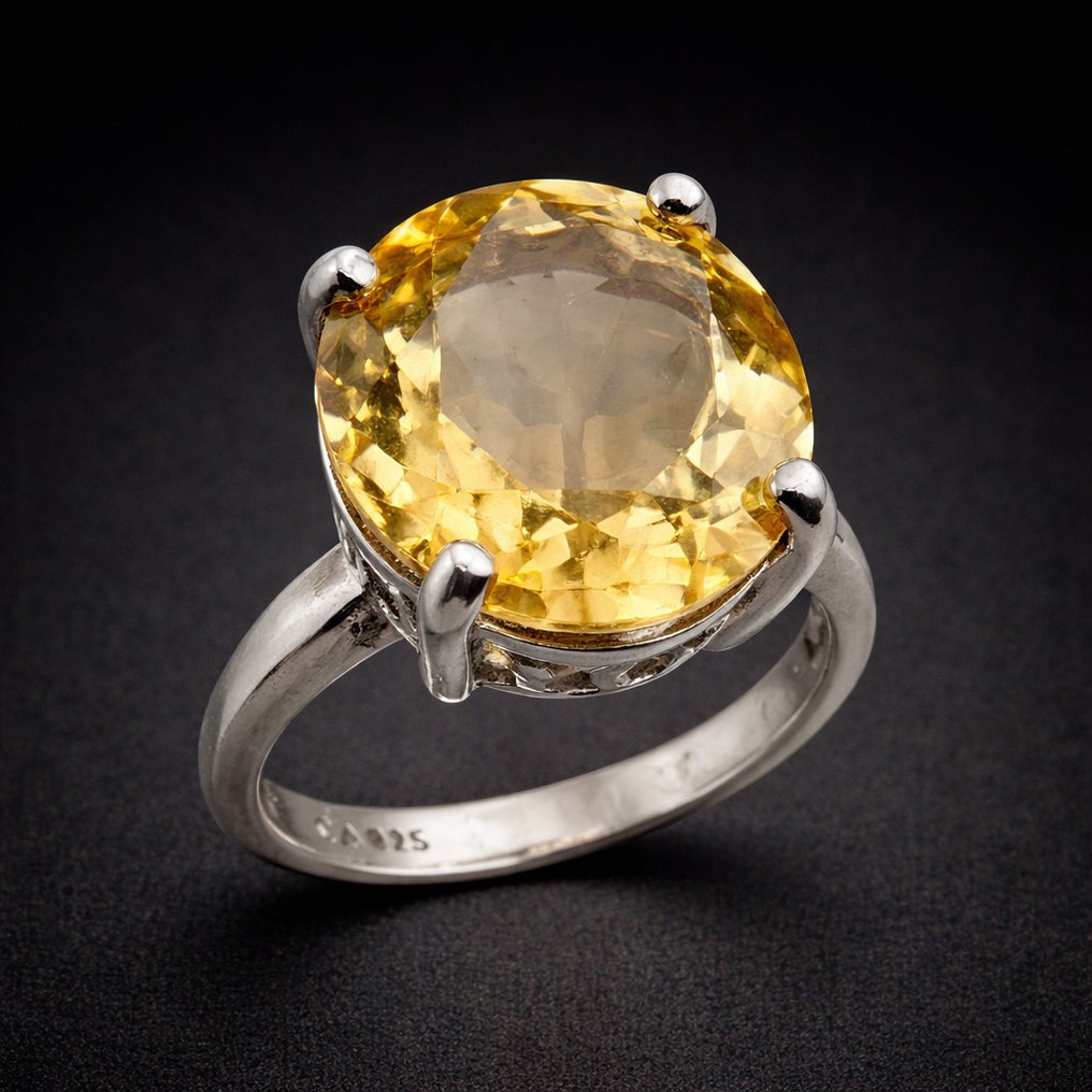 Fără preț de rezervă - Inel Argint - Citrin (Certificat) #1.0