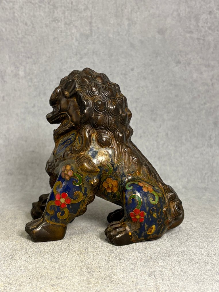 Τοποθετήστε τα αγάλματα foo dogs. - Μπρούντζος, (Cloisonné) - Κίνα - Late 20th century #2.1
