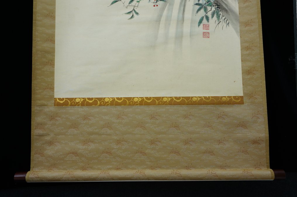 Absolute auction – Japanese Hanging Scroll – Monkeys on a Cliff - Miyao Ryuhosai 宮尾流芳斎 - 日本 - 江戶時代晚期  (沒有保留價) #4.3