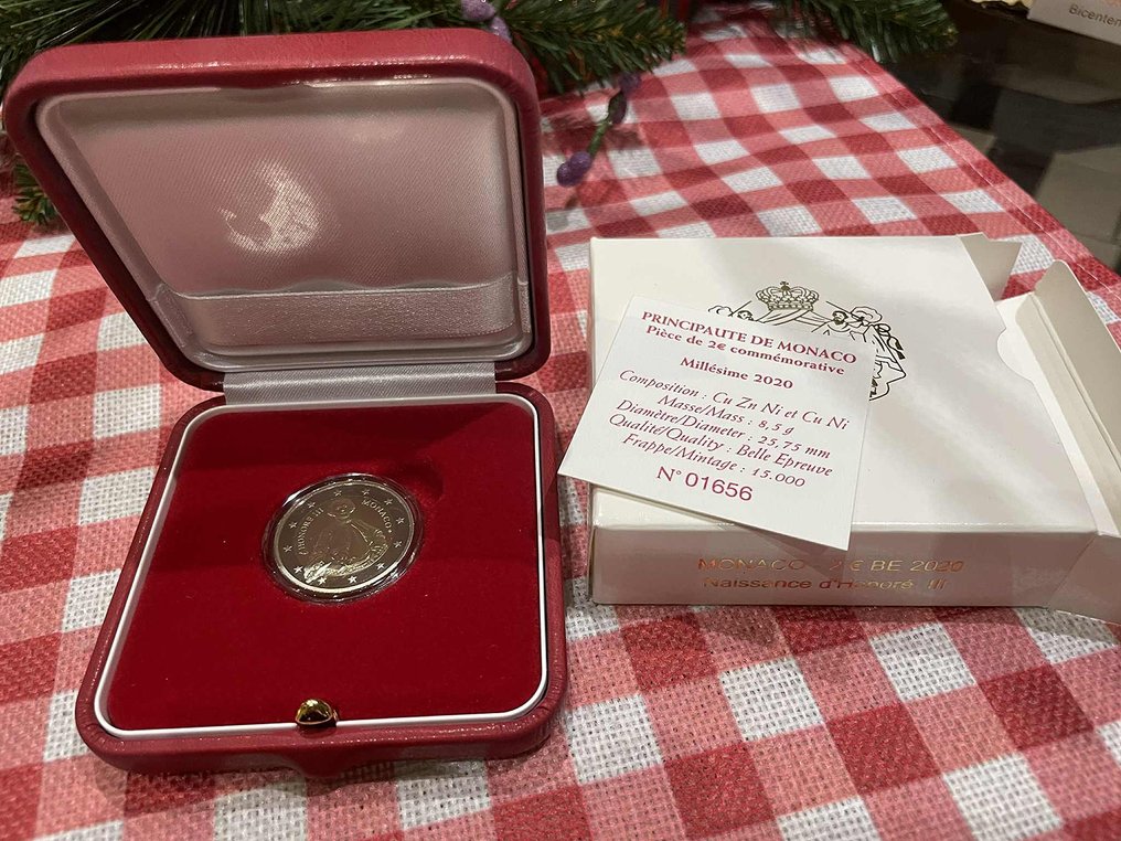 Monako. 2 Euro 2020 "Honoré III" Proof #1.0