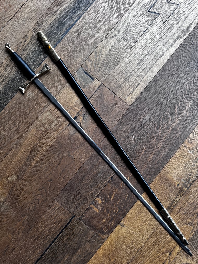 英国 - 镀金，约1890年，仪式用将军全尺寸剑/皮革剑鞘/皮革柄 - 军事装备 - 1890 #1.0