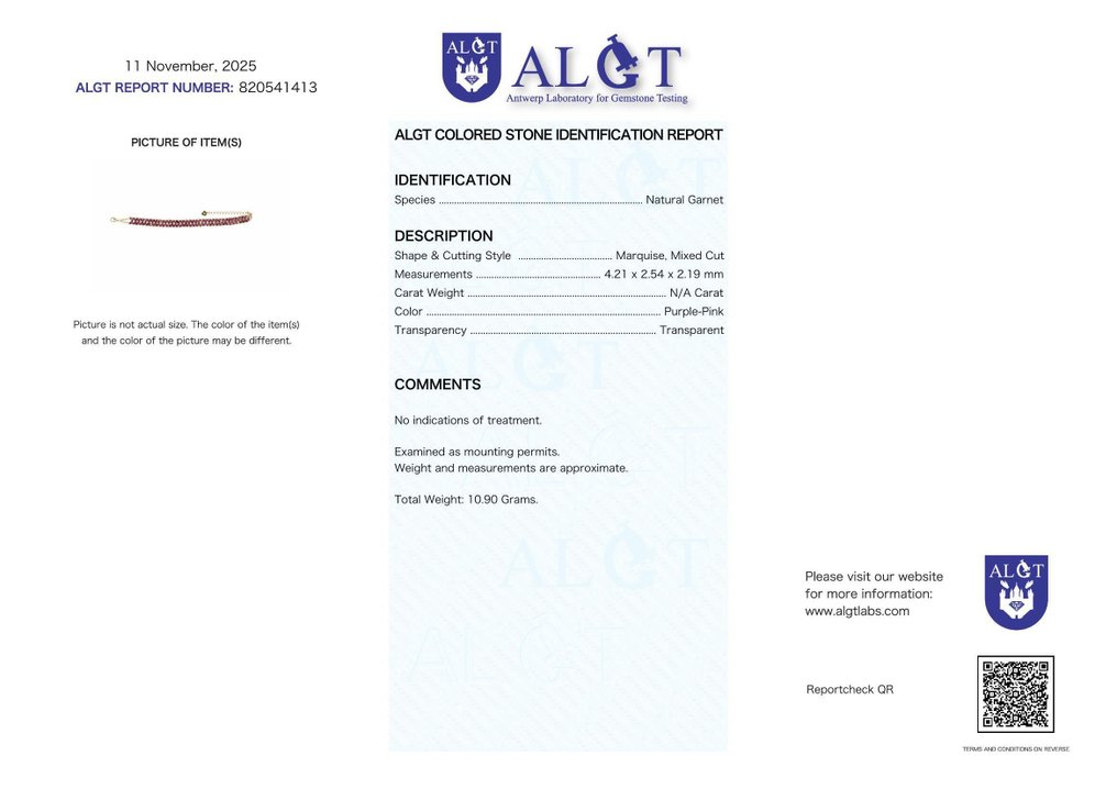 Bez ceny minimalnej
- Bransoletka Srebro - Garnet - Certyfikowany #2.1